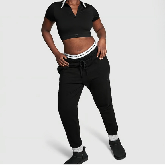 PINK Victoria's Secret Pants - Victoria's Secret Pink IVY FLEECE SLIM SWEATPANTS (in black) size M